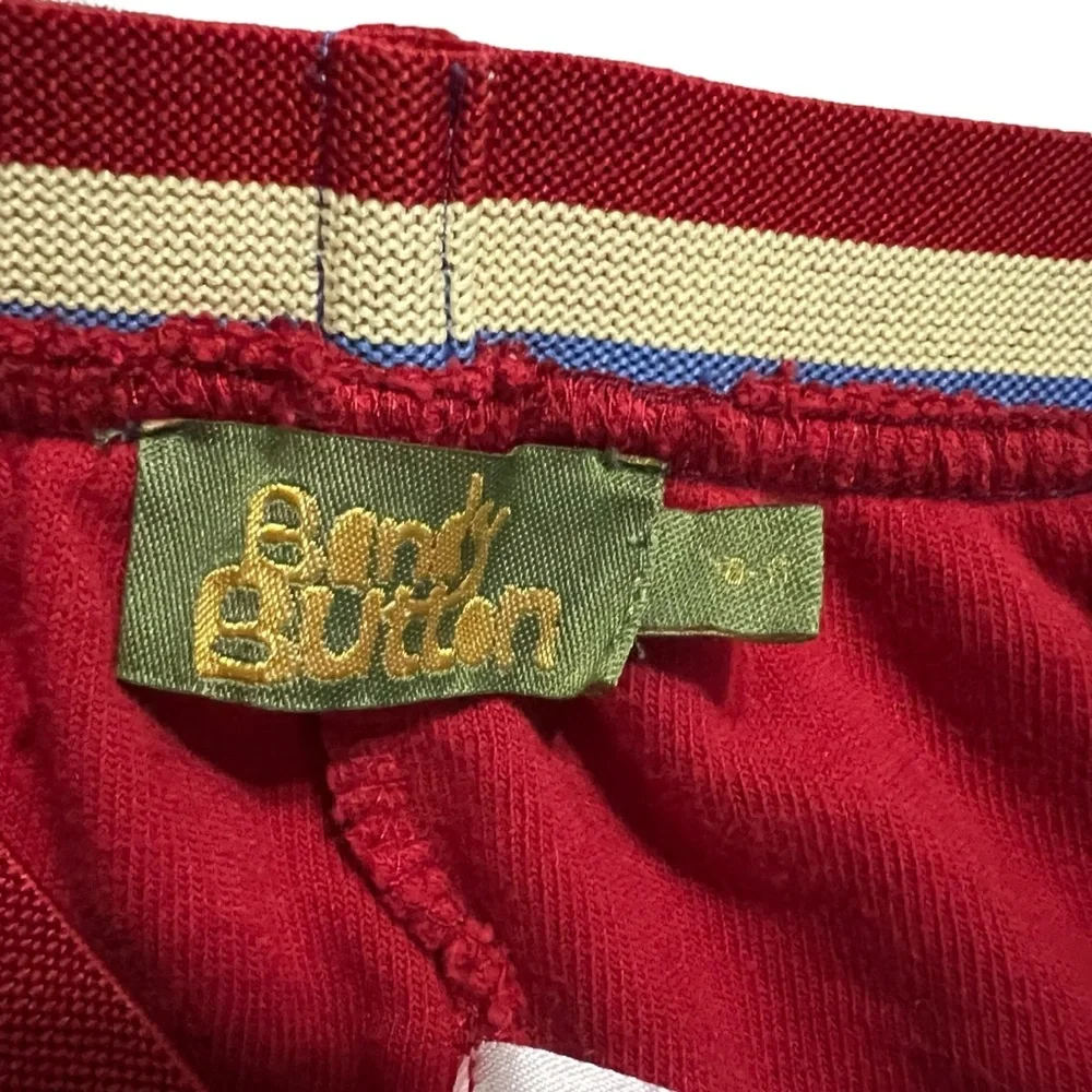 Bandy Button 10-11Y School Child Red Terry Jogger Pants